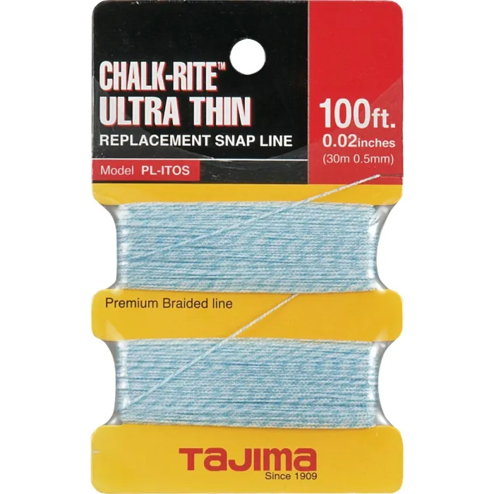 TAJIMA TOOL Tajima Chalk-Rite 100 Ft. Braided Nylon Ultra Thin Chalk Line