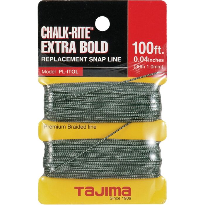 TAJIMA TOOL Tajima Chalk-Rite 100 Ft. Braided Nylon Extra Bold Chalk Line