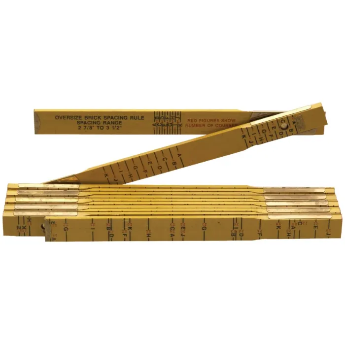 Lufkin Crescent Lufkin Red End 6 Ft. x 5/8 In. Oversized Brick Mason  Wood Rule, White