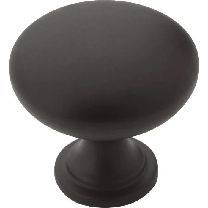 Amerock Edona 1.25 In. Dia. Round Matte Black Cabinet Knob (10-Pack)