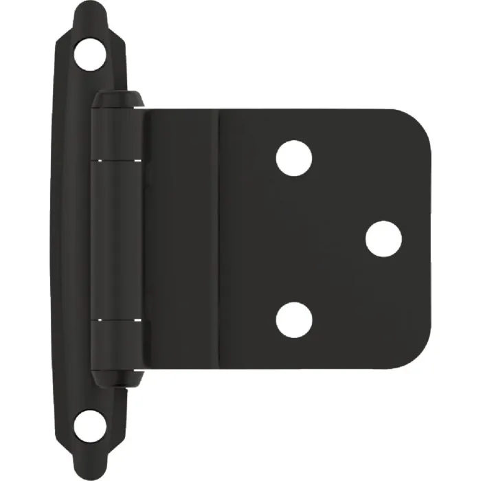 Amerock Inset Self-Closing Face-Mount Cabinet Hinge (Matte Black - 10pk) 3/8 in.