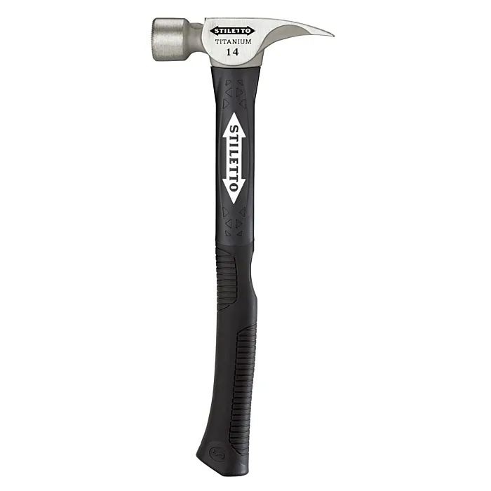 Stiletto 14 oz Titanium Smooth Face Hammer with 18 in. Hybrid Fiberglass Handle