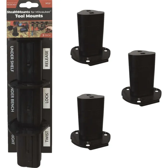 StealthMounts Tool Mounts for Milwaukee M12 (3-Pack)