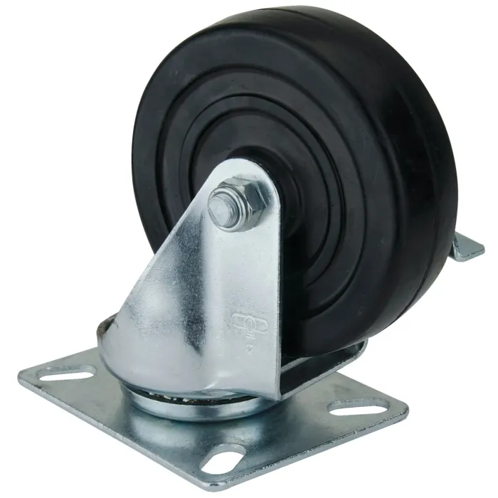 World Casters & Equipment Manufacturing 170 lb 4 in Soft Rubber Swivel Caster