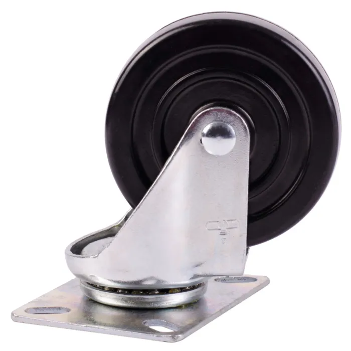 World Casters & Equipment Manufacturing 170 lb 4 in Soft Rubber Swivel Caster