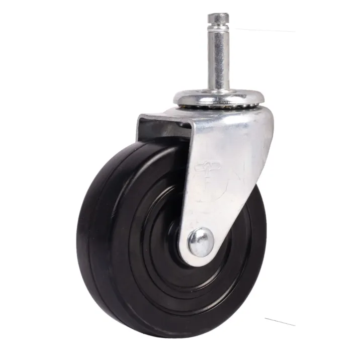 World Casters & Equipment Manufacturing 170 lb 4 in Soft Rubber Swivel Caster