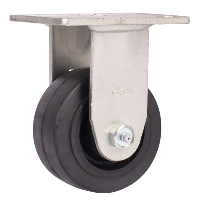 World Casters & Equipment Manufacturing 350 lb 4 in Rubber on Cast Iron Rigid Caster