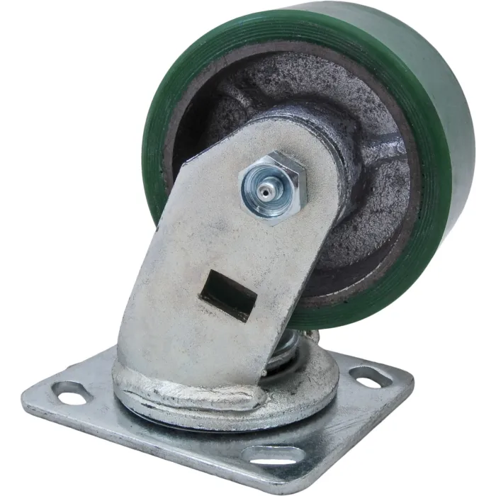 World Casters & Equipment Manufacturing 800 lb 4 in Poly on Cast Iron Swivel Caster