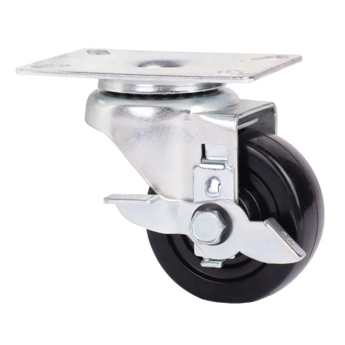 World Casters & Equipment Manufacturing 150 lb 3 in Soft Rubber Swivel Caster