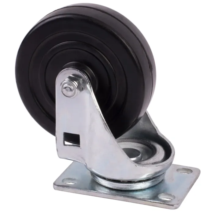 World Casters & Equipment Manufacturing 170 lb 4 in Soft Rubber Swivel Caster