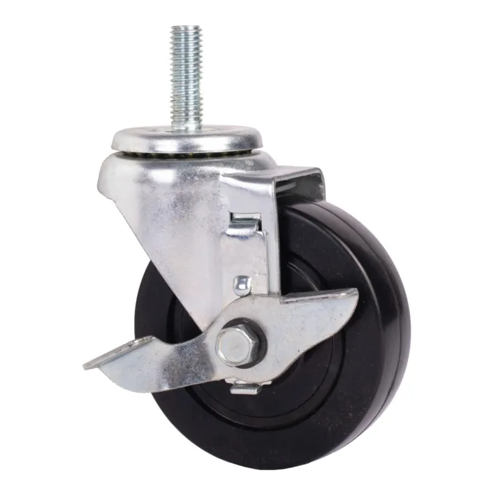 World Casters & Equipment Manufacturing 170 lb 4 in Soft Rubber Swivel Caster