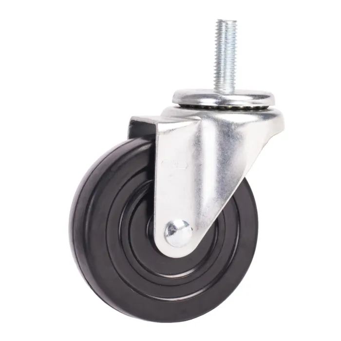 World Casters & Equipment Manufacturing 170 lb 4 in Soft Rubber Swivel Caster