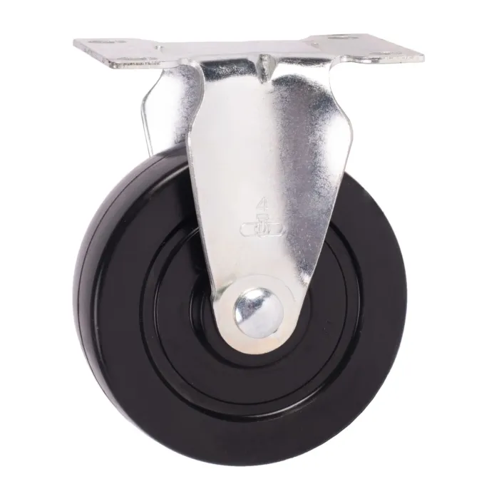 World Casters & Equipment Manufacturing 170 lb 4 in Soft Rubber Rigid Caster