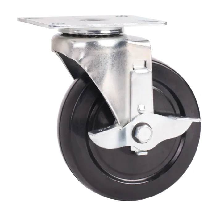 World Casters & Equipment Manufacturing 200 lb 5 in Soft Rubber Swivel Caster