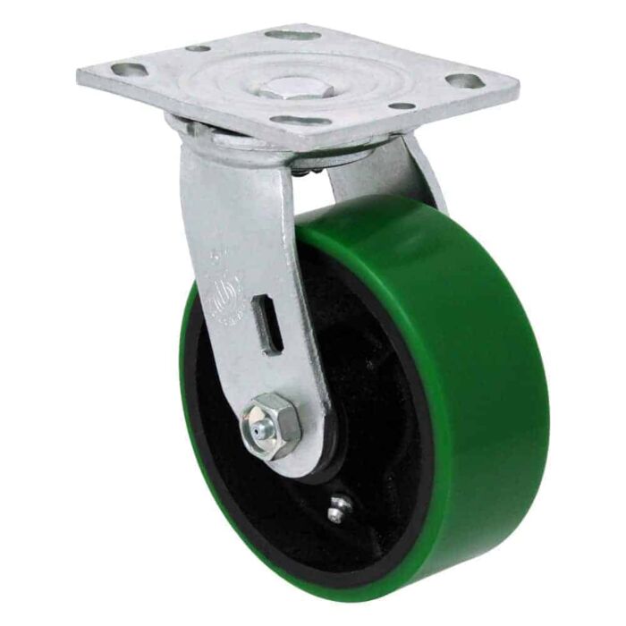 World Casters & Equipment Manufacturing 900 lb 5 in Poly on Cast Iron Swivel Caster