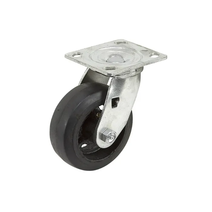 World Casters & Equipment Manufacturing 500 lb 6 in Rubber on Cast Iron Swivel Caster