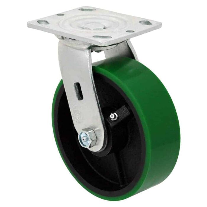 World Casters & Equipment Manufacturing 900 lb 6 in Poly on Cast Iron Swivel Caster