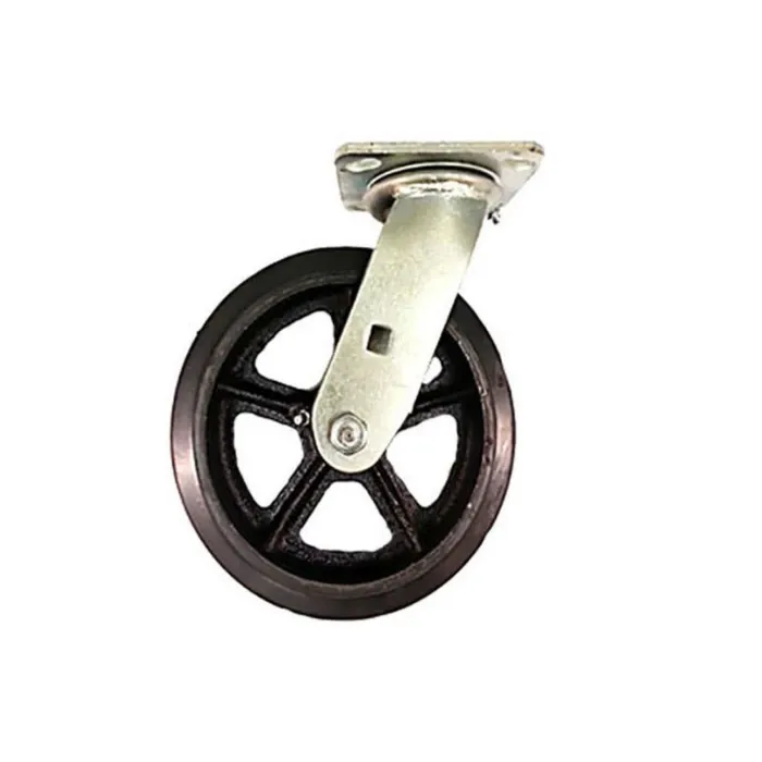 World Casters & Equipment Manufacturing 600 lb 8 in Rubber on Cast Iron Swivel Caster