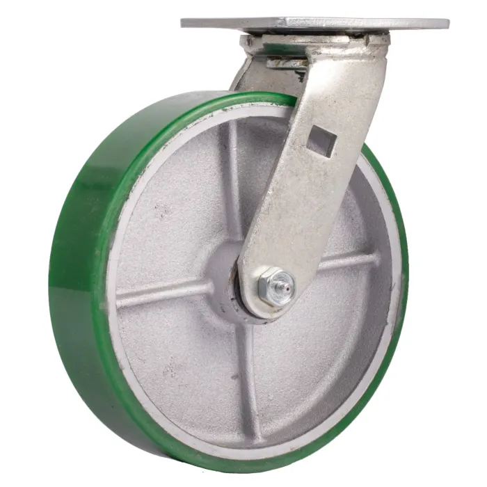 World Casters & Equipment Manufacturing 900 lb 8 in Poly on Cast Iron Swivel Caster