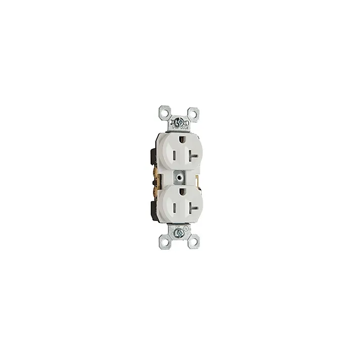 Pass & Seymour 20A 125V Specification Grade Tamper-Resistant Duplex Receptacle, Back and Side Wire, Ivory