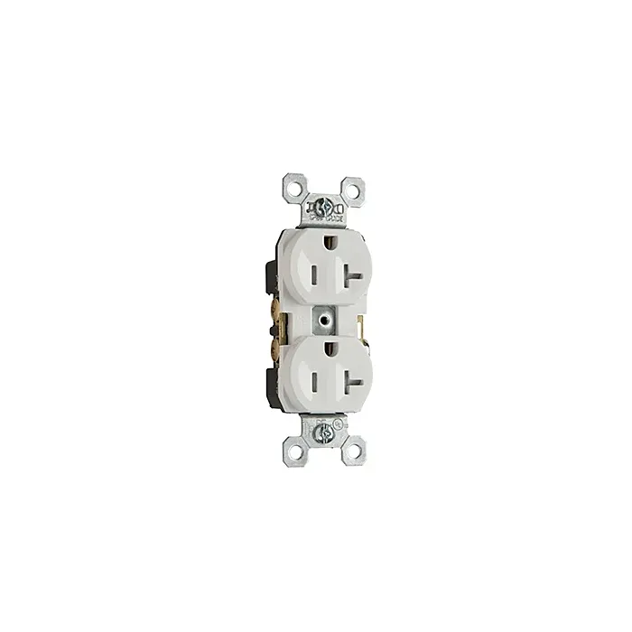 Pass & Seymour 20A 125V Specification Grade Tamper-Resistant Duplex Receptacle, Back and Side Wire, Light Almond