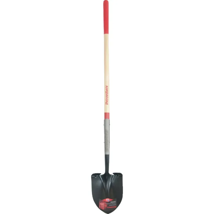 Razor-Back 48 In. Cushion Grip Wood Handle Round Point Shovel