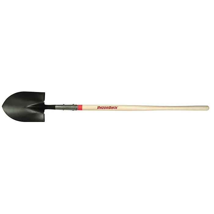 Razor-Back Round Point Shovel with Dual Rivet Wood Handle