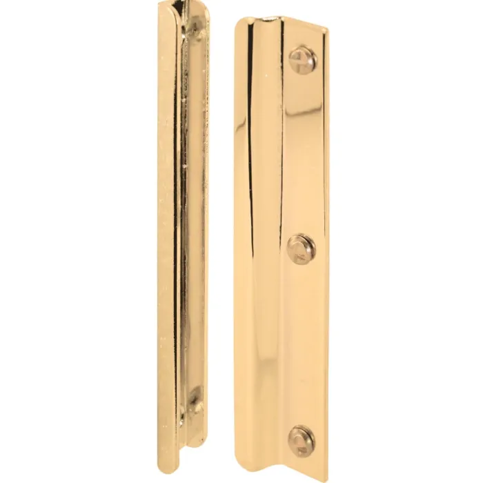 Defender Security 7 In. Polished Brass Entry Door Latch Shield