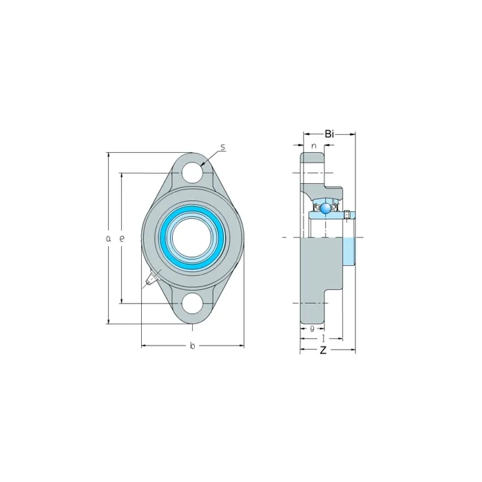 KML 1 in 125 mm Cast Iron 2-Bolt/Hole Flange Mount Ball Bearing