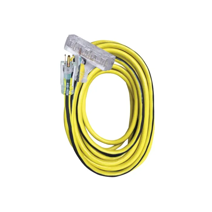 Voltec Power and Lighting 15 A 1875 W SJTW Lighted Triple Tap Extension Cord