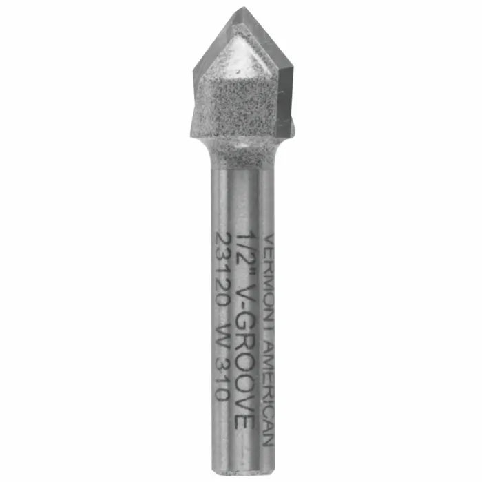 Vermont American 90-Degree x 1/2 In. Carbide Tipped V-Groove Bit