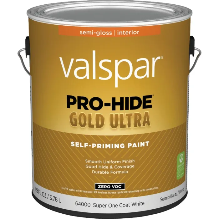 Valspar Pro-Hide Gold Ultra Self-Priming Interior Wall Paint (Semi-Gloss - Super-One Coat White) 1 gal