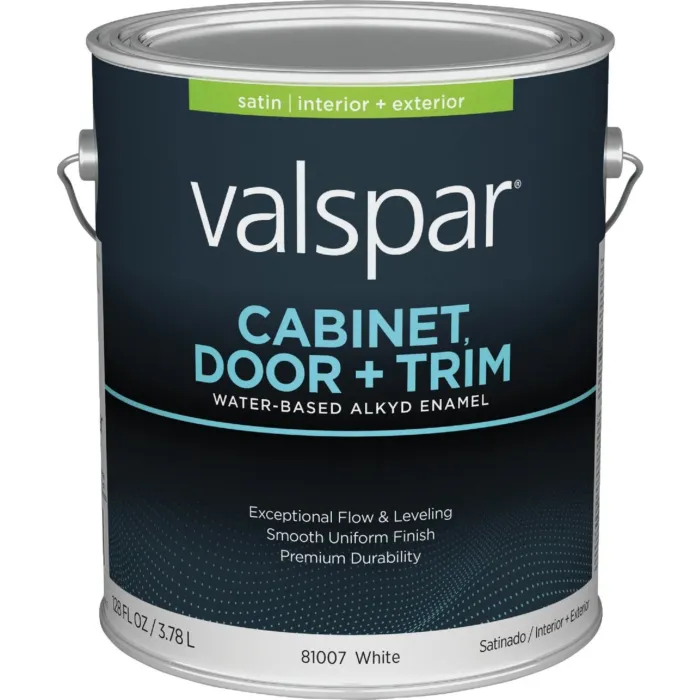 Valspar Cabinet, Door, & Trim Oil-Enriched Enamel (Satin - White Base) 1 gal