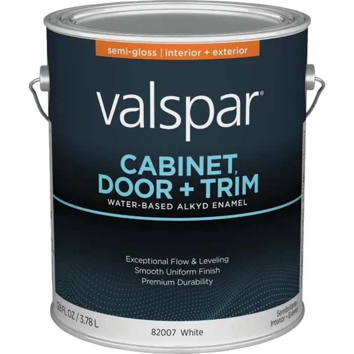 Valspar Cabinet, Door, & Trim Oil-Enriched Enamel (Semi-Gloss - White Base) 1 gal