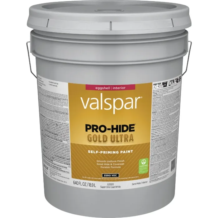 Valspar Pro-Hide Gold Ultra Interior Wall Paint (Eggshell - Super-One Coat White) 5 gal