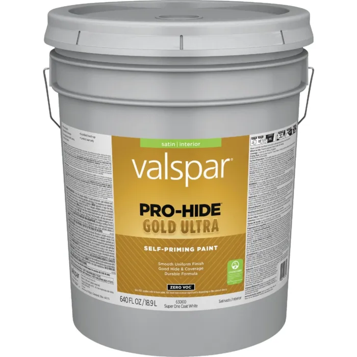 Valspar Pro-Hide Gold Ultra Interior Wall Paint (Satin - Super-One Coat White) 5 gal