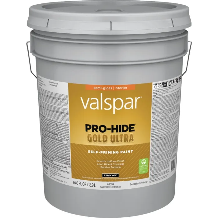 Valspar Pro-Hide Gold Ultra Interior Wall Paint (Semi-Gloss - Super-One Coat White) 5 gal