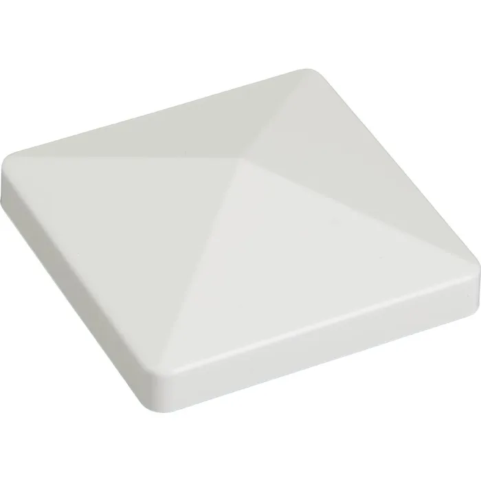 4 In. x 4 In. White Pyramid Vinyl Post Cap