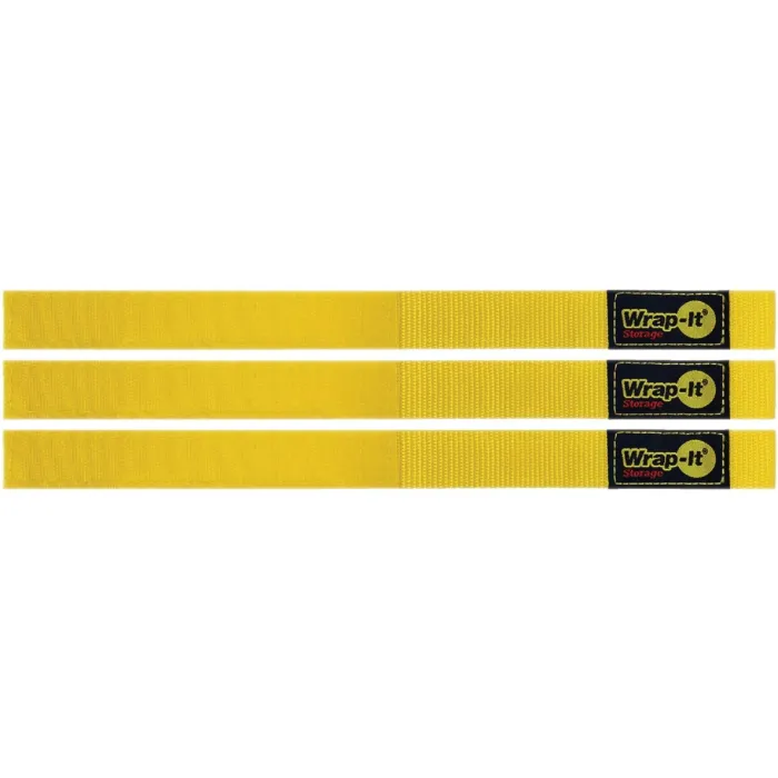Wrap-It Storage Quick-Straps 12 In. Yellow Weatherproof Hook & Loop Strap (4-Pack)