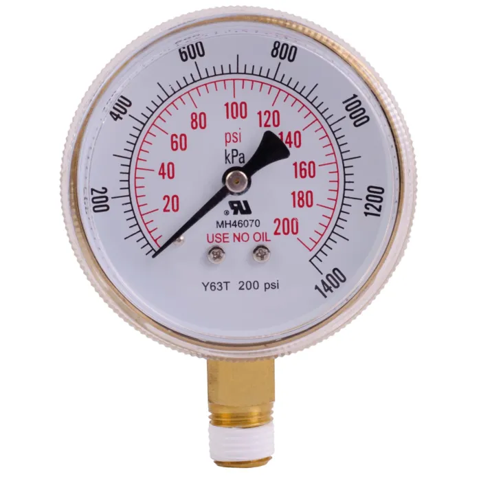 Best Welds® 2 in 200 psi 1/4 in NPT Replacement Pressure Gauge