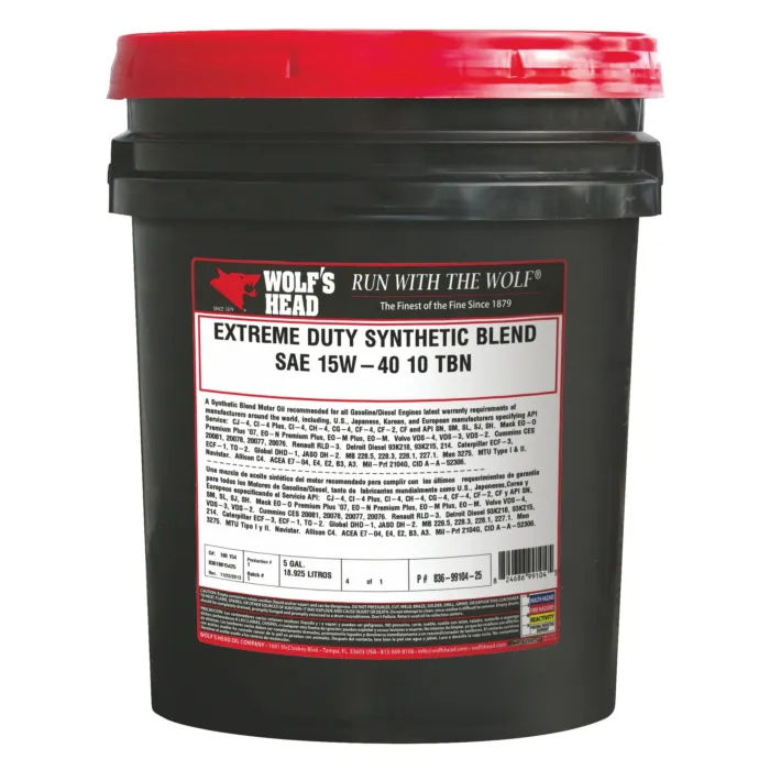 Wolfs Head Wolf fts Head 836-99104-25 5 gal Drum Extreme Duty Motor Oil