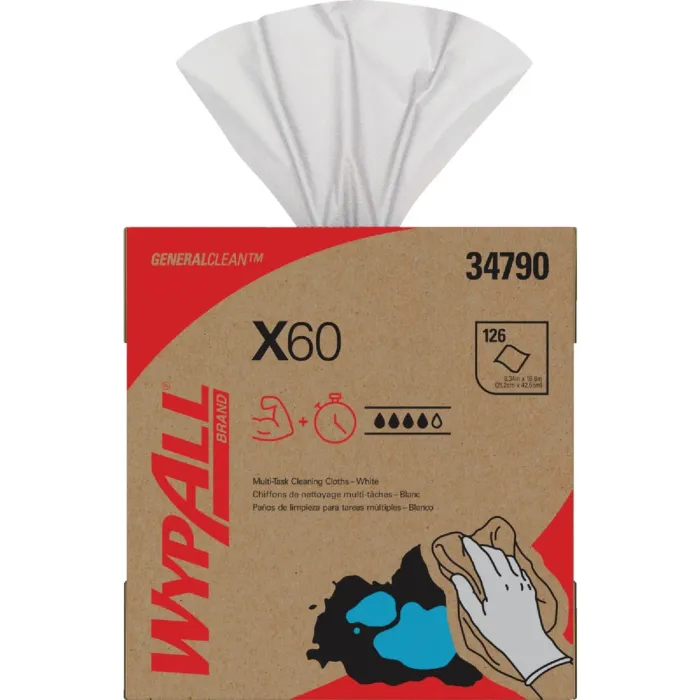 Wypall WypAll X60 White Pop-Up Teri Wiper Hand Towel (10-Count)