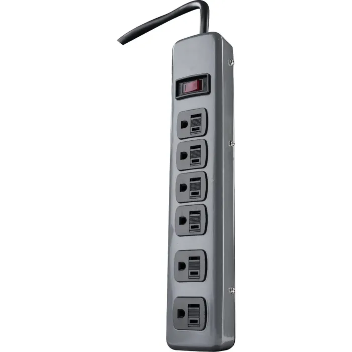 Southwire Woods 6-Outlet Gray Power Strip with 5 Ft. Cord