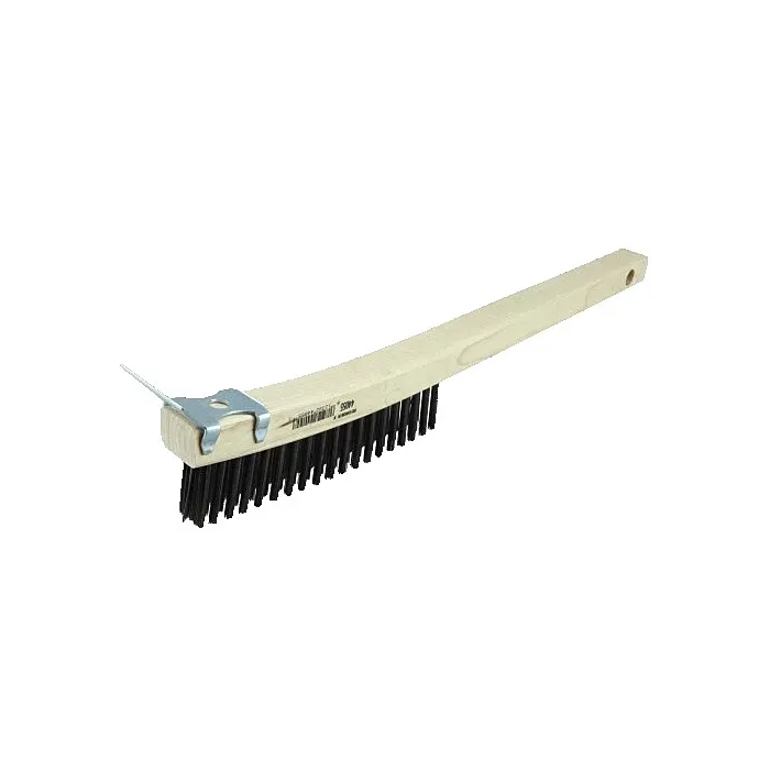 Weiler Hand Wire Scratch Brush w/ Curved Handle & Scraper