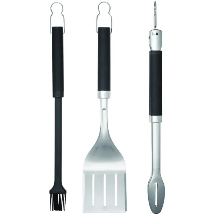 Weber Precision Non-Slip Grip SS Grill Tool Set (3pc)