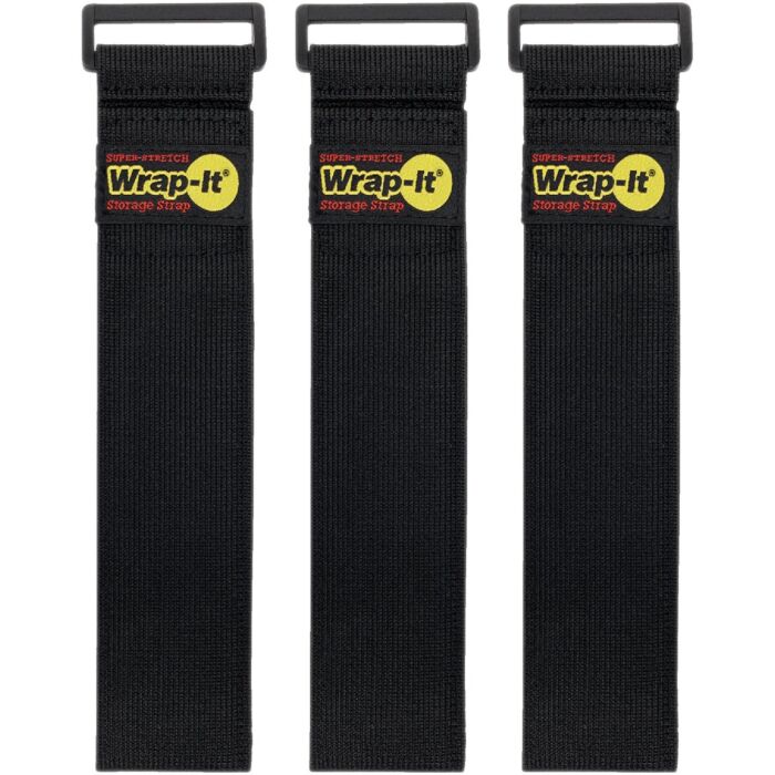 Wrap-It Storage Super-Stretch 18 In. x 2 In. Elastic Hook & Loop Cinch Straps (3-Pack)