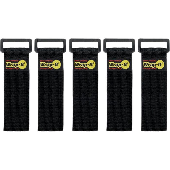 Wrap-It Storage Super-Stretch 9 In. x 1 In. Elastic Hook & Loop Cinch Straps (5-Pack)