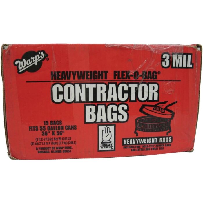 Warps Contractor Trash Bag (15pk) 55 gal