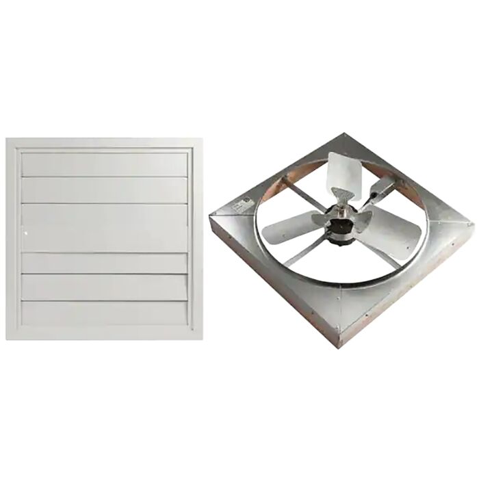 Master Flow Aluminum 4500 cfm 2-Speed Whole House Fan (White) 24 in.