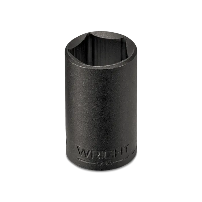 Wright Tool 1/2" Drive 5 Pt Standard Thin Wall Black Industrial Socket - 13/16"